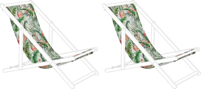 ANZIO/AVELLINO - Ligstoel doek set van 2 - Groen - Polyester
