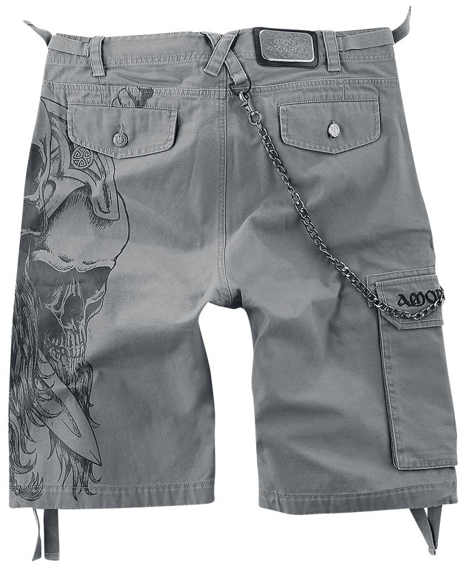 Amon Amarth Shorts - M tot 3XL - voor Mannen - grijs