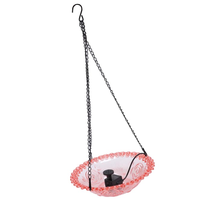 Vogelbad Fontein voor Buiten Plastic Hangend USB-Powered Kolibrie Voeder Waterfontein Vogel roze