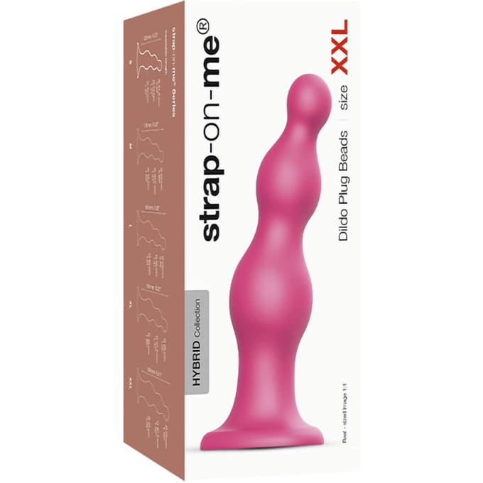 Strap-On-Me - Dildo Plug Beads - Metallic Roze XXL