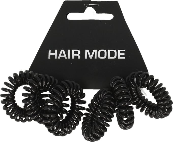 Hair Mode Haarelastiek Kabel Klein Zwart 6ST