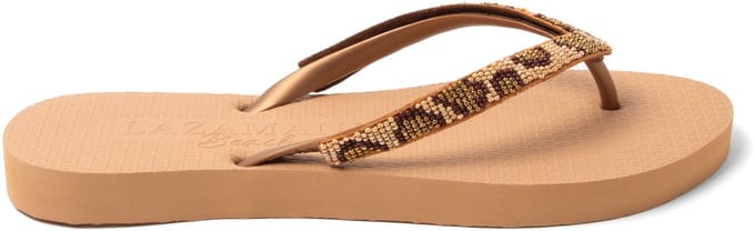 Lazamani - Lanzarote Beach Dames Slippers Leopard Brown - Maat 35/36