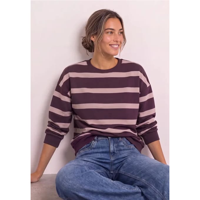 Sweatshirt met ronde hals en strepen
