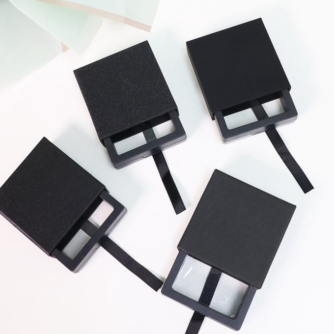 Sieradenopbergdoos-cadeaudisplay-decoratieve doos-9*9cm-zwart-5 sets