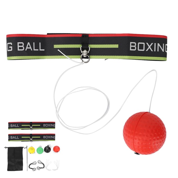 Boksen Reflexbal voor Verstelbare Hoofdband Reflexbal Set voor Hand-Oog Coördinatie Training black