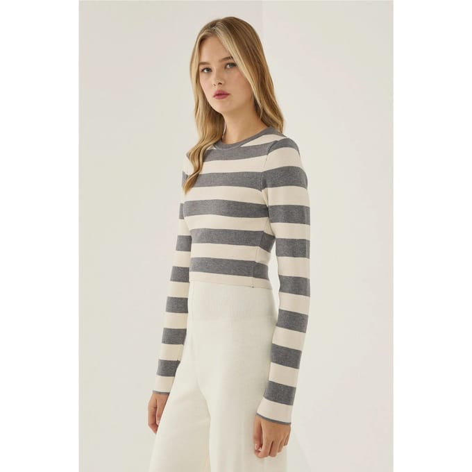 Gestreepte Trui met Ronde Hals