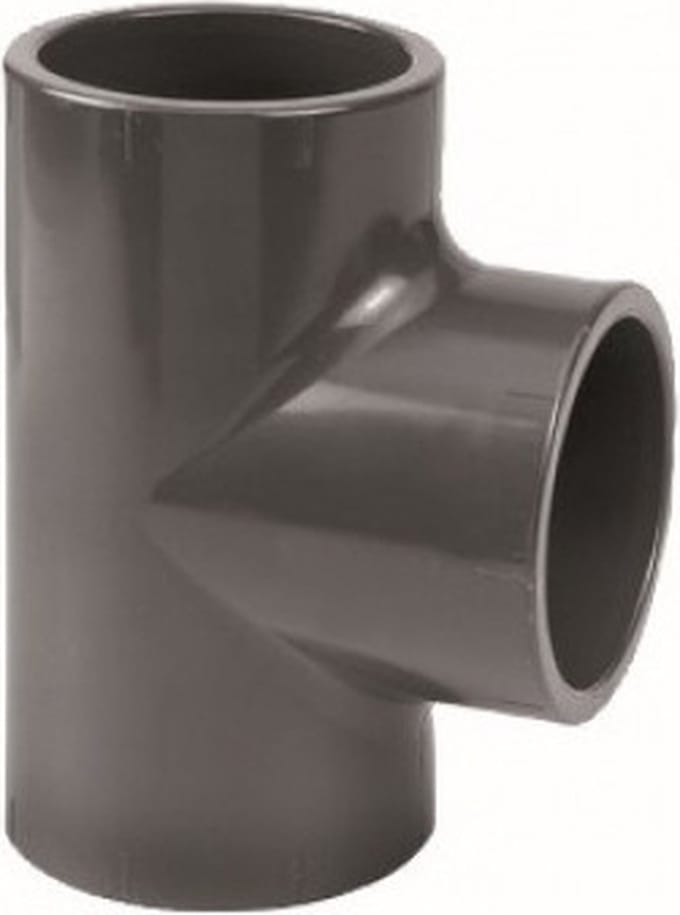Druk PVC t-stuk 90gr - 32mm - 16 bar
