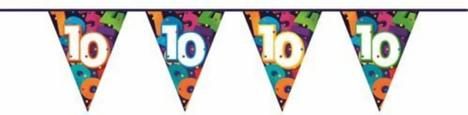 Vlaggenlijn Cijfers 10 jaar - 10 meter