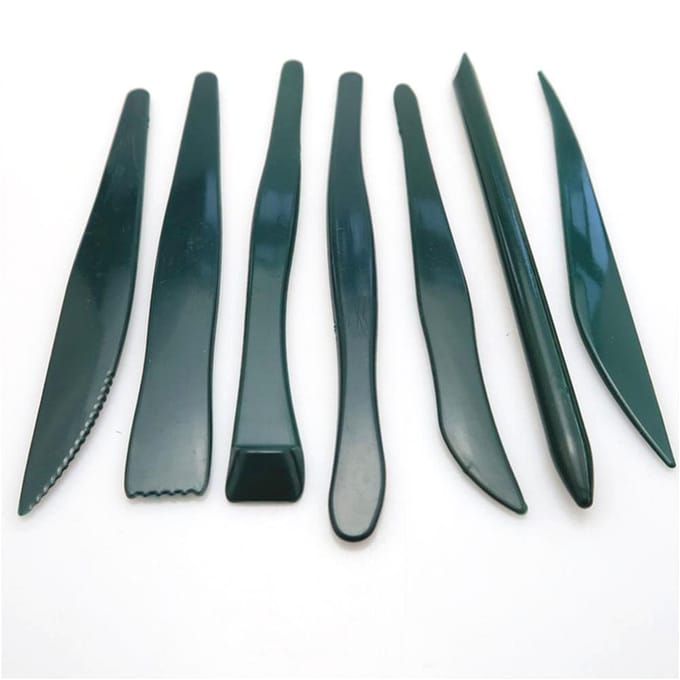 Ensemble d'outils de sculpture en argile à modeler, argile à poterie, argile à cire, 7 pièces, pour modelage manuel black