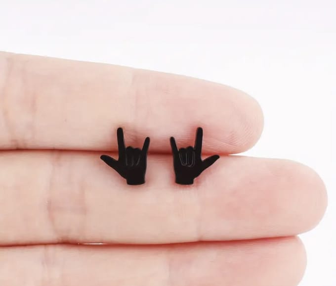 VIBE - Oorbellen dames zwart - statement studs - trendy - modern design - cadeau - Vibe