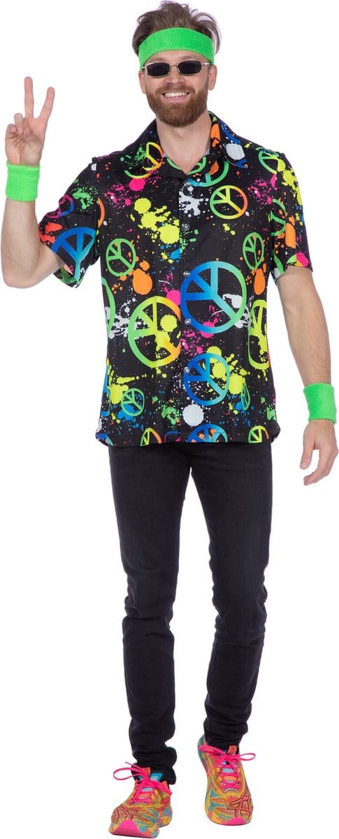 Hippie T-shirt Neon - Heren - Maat L