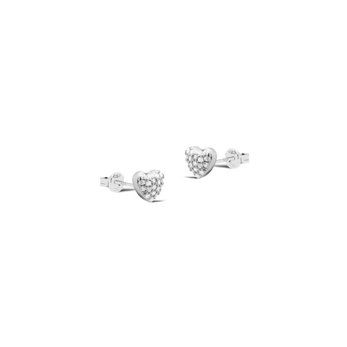 Karma Oorbellen Zirconia MAY Heart | Zilver