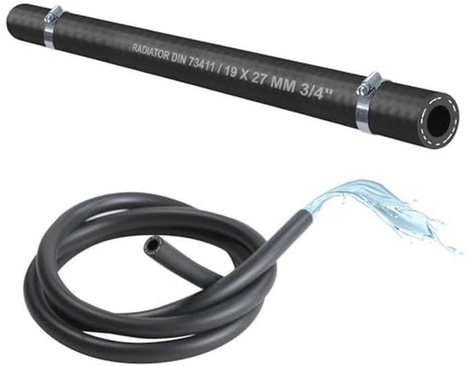 EPDM rubber koelwaterslang 19 mm -40 tot +120 °C met klemmen