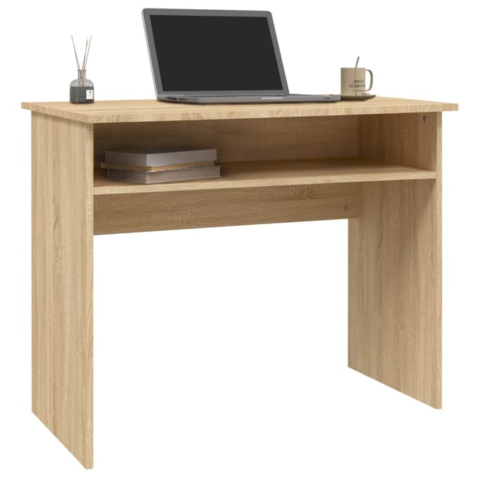 vidaXL - Bureau - 90x50x74 - cm - bewerkt - hout - sonoma - eikenkleurig