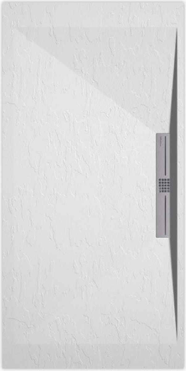 Sanifun douchebak Stone Side White Slate 900 x 800 S