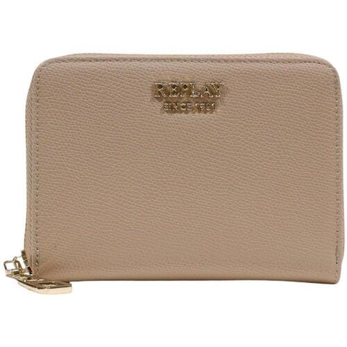 REPLAY portemonnee Zip Around Wallet Tannin Lichtbruin