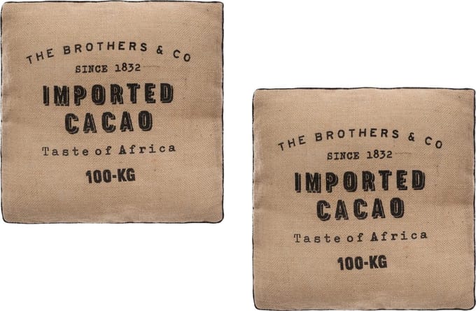 Atmosphera Vloerkussen Cacao - 2x - Jute - beige - 40 x 40 x 12 cm - vierkant - extra dik -zitkussen