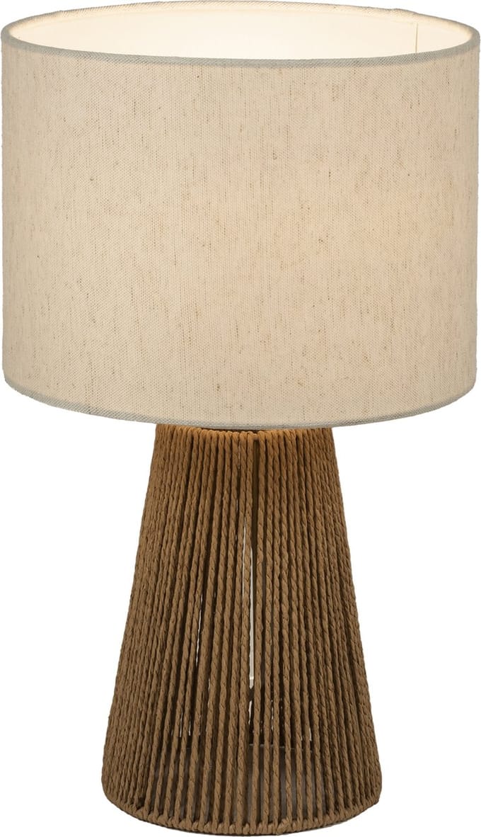 Lumidora Tafellamp 74738 - PAPER - E14 - Wit - Bruin - Naturel - Zand - Stof - ⌀ 24 cm