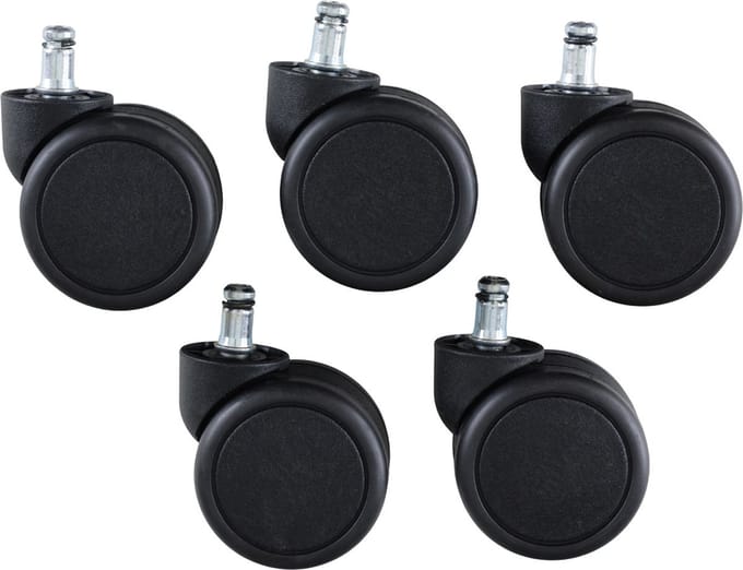 Wielen - bureaustoel - Hermann Miller Aeron - 60mm - met adapter 38 mm - set van 5