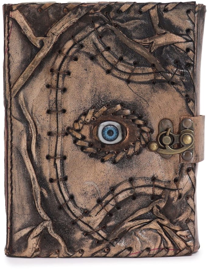 Brown Tan Book - Evil Eye Decor - 160 Deckle Edges Pages - 17x12.5cm