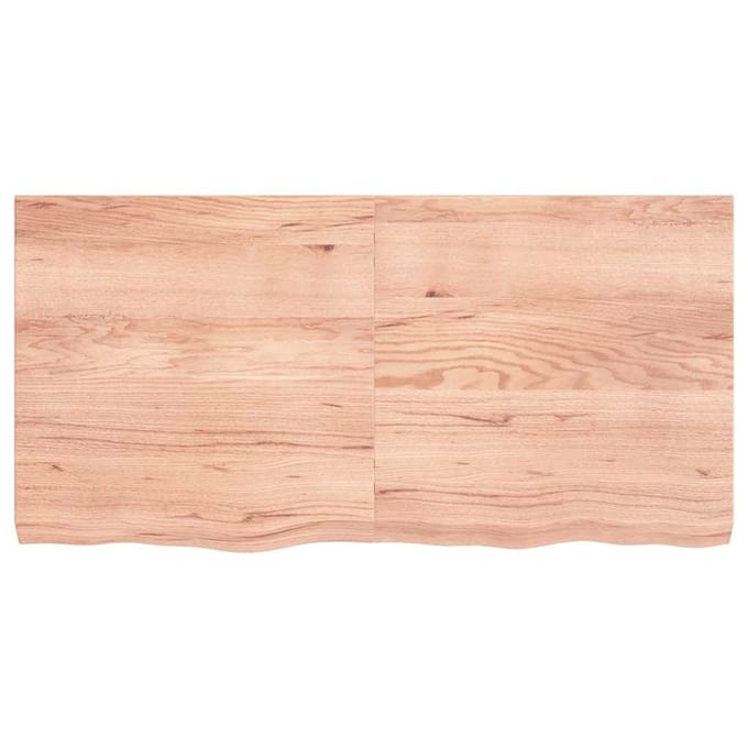 vidaXL - Wandschap - 120x60x(2-6)cm - behandeld - massief - eikenhout - lichtbruin