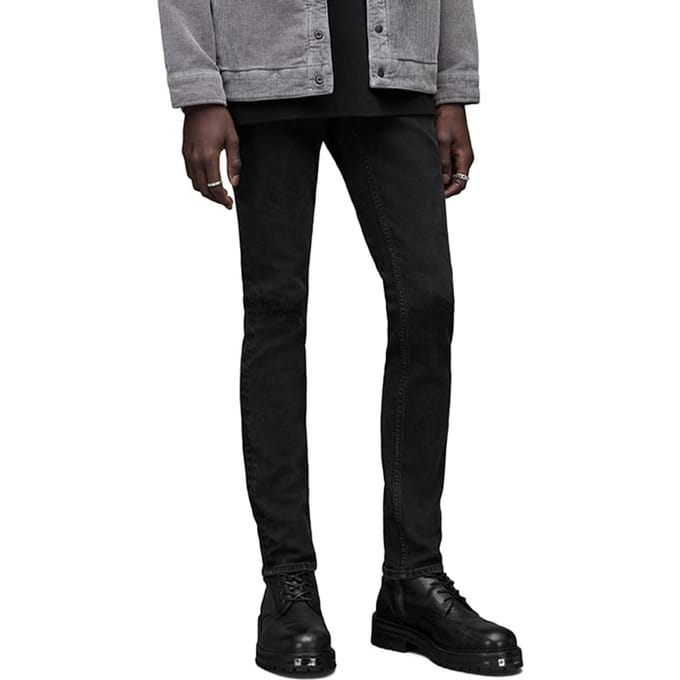AllSaints Cigarette Damaged Black Größe: W38L32 | Slim Jeans Outlet | Herren | Schwarz