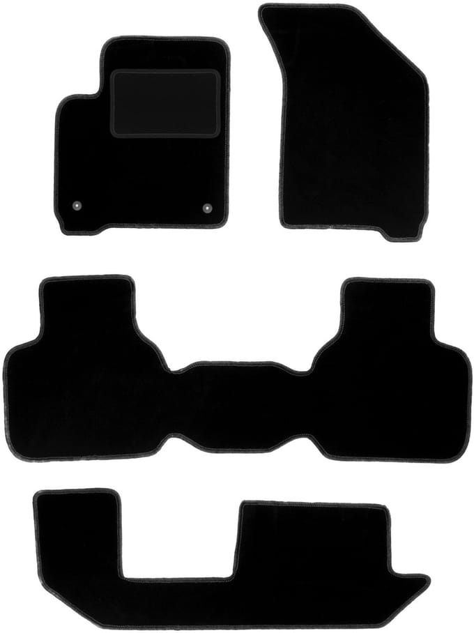 Zwarte velours vloermatten voor: Dodge Journey JC49 7-zits (2007-2016)