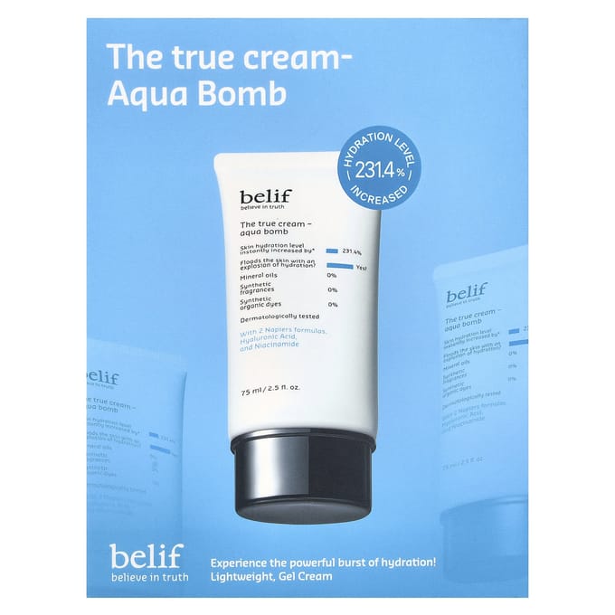 belif, True Cream, Aqua Bomb Special Set, 2-piece set white