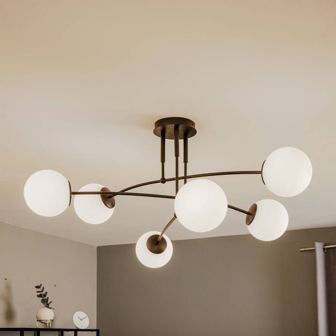 EMIBIG LIGHTING Plafondlamp Pregos 6 in zwart, 6-lamps