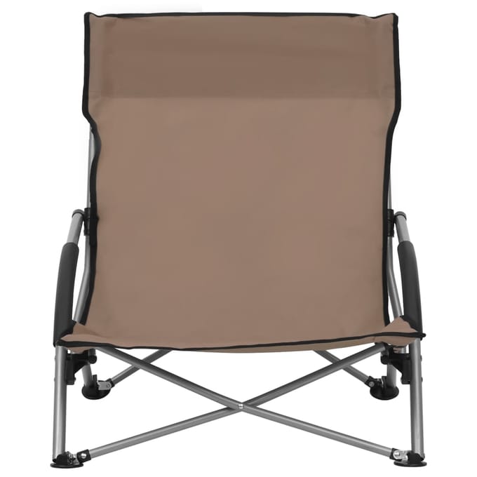 vidaXL - Opklapbare - stoelen, - 2 - stuks, - taupekleurige - stof