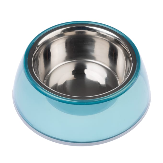 TIAKI Antislip Voerbak, transparant blauw - 850 ml, Ø 21 cm