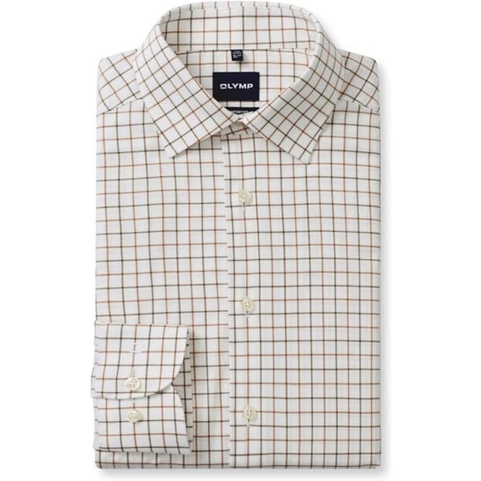 OLYMP Luxor 24/Seven Overhemd, Comfort Fit, New Kent, Nougat