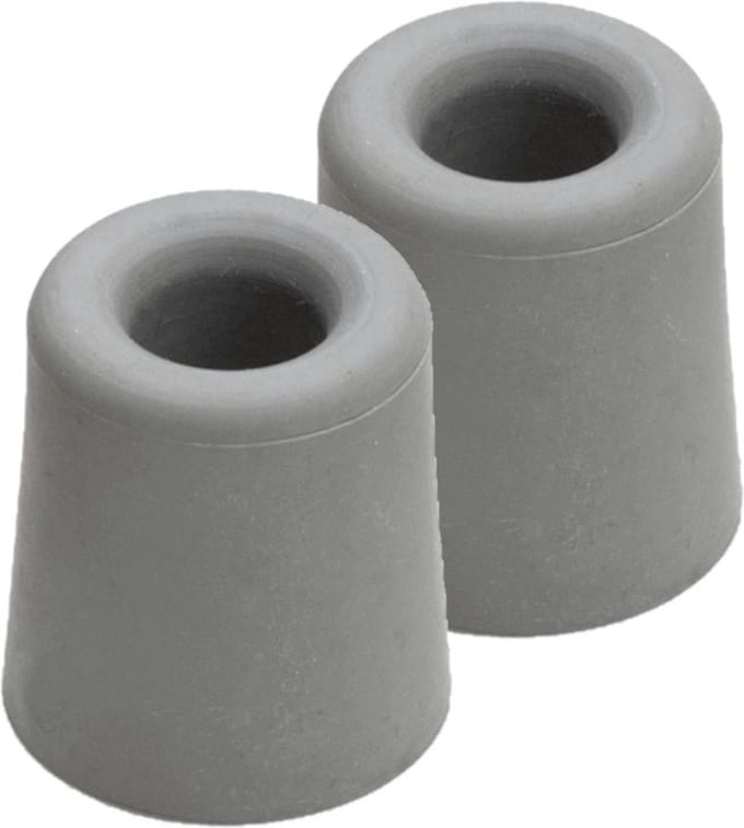 Deurstopper - 5x stuks - grijs - rubber - 4,8x3,7 cm - RVS - deurbuffer