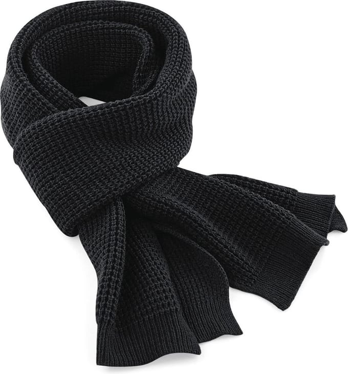 Beechfield Classic Waffle Knit Sjaal Zwart