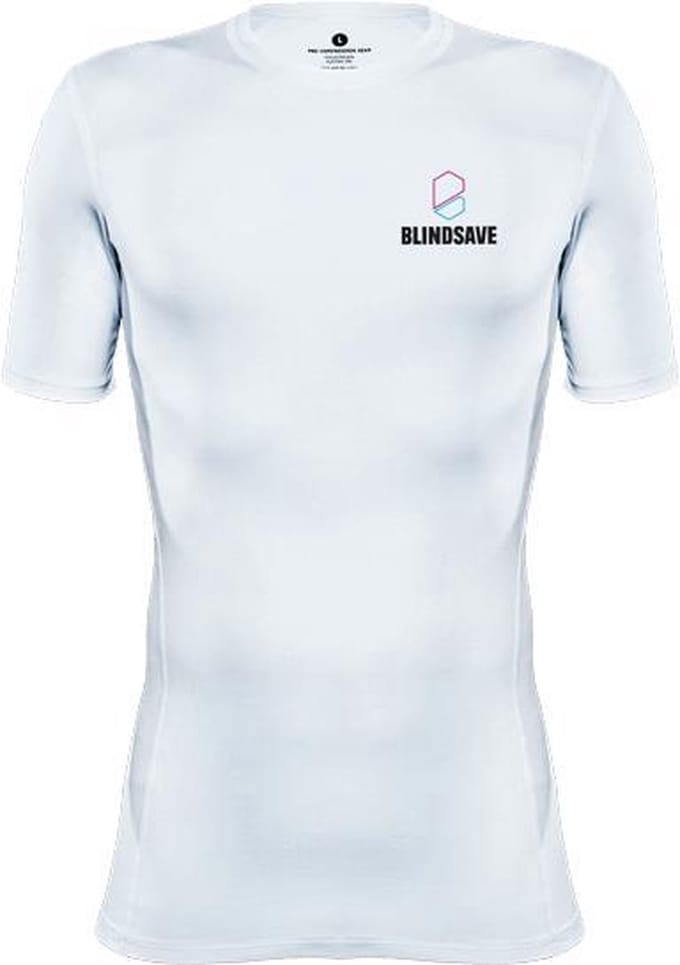BLINDSAVE Compressie Shirt Wit - Korte mouwen - XS