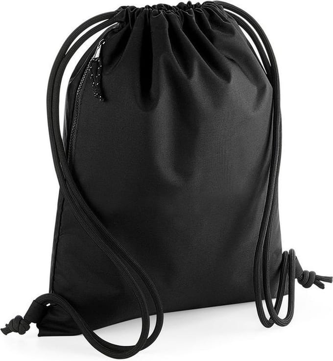 Bagbase Uniseks gerecyclede Gymsac (Zwart)
