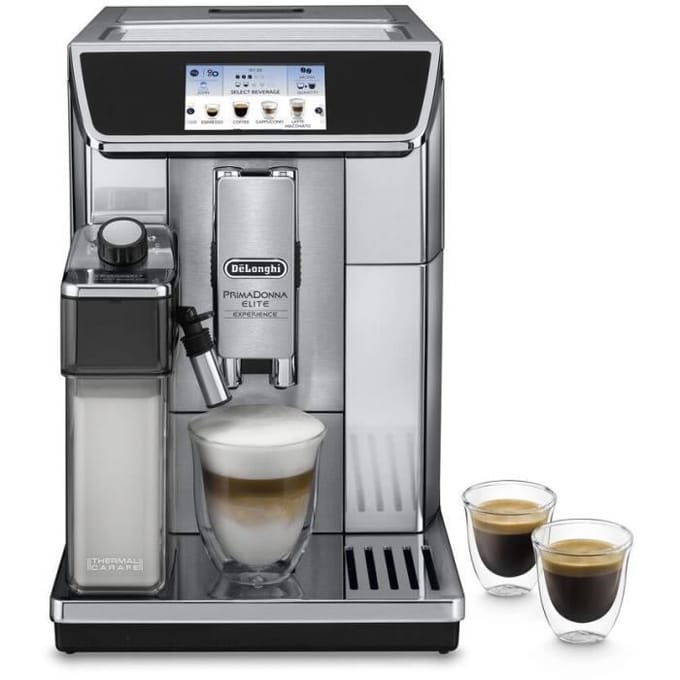 Machine expresso broyeur - DELONGHI PrimaDonna Elite Experience ECAM650.85.MS - Gris - Connecté - Machine a café grains