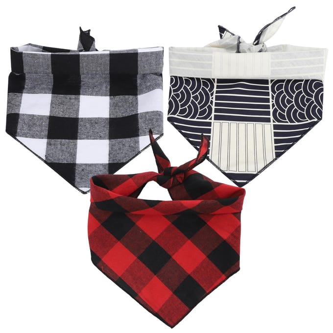 3pcs Bandana pour Chien de Compagnie Lavable Chiot Chat Écharpe de Cou Collier Triangle Mouchoir de Cou FournituresL L gray