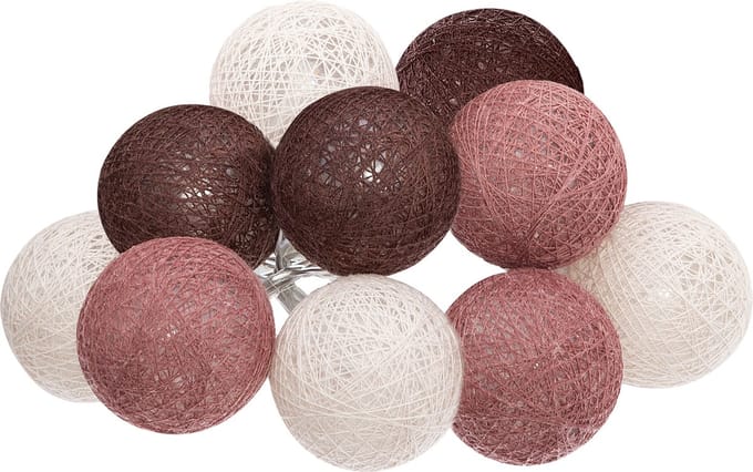 Atmosphera Lichtslinger - 10 verlichte balletjes/bollen - multi kleuren mix - 165 cm - batterijen