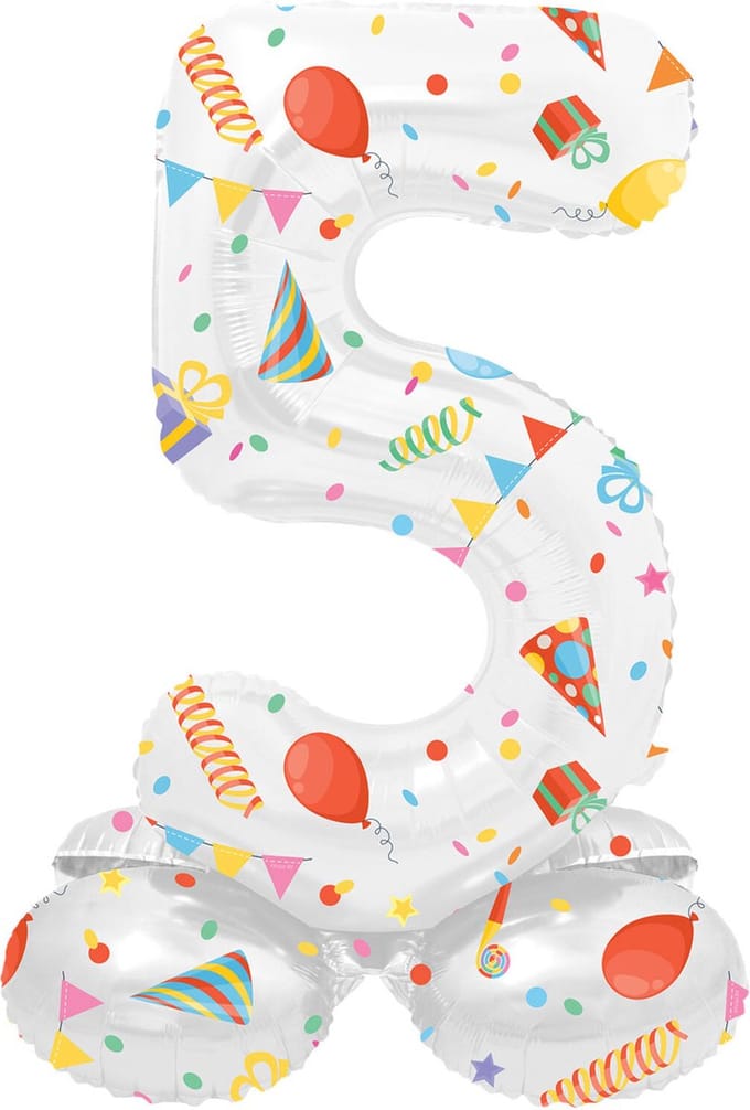 Folat BV - Standing Foil Balloon Joyful Party Number 5 -72cm