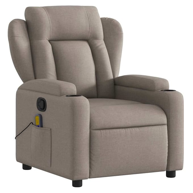 vidaXL - Massagestoel - Taupe - Stof