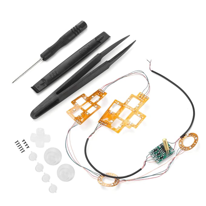 6 Kleuren Verlichte DPad Thumbsticks DTF LED Knoppen Kit voor PS4 Controller Accessoires white
