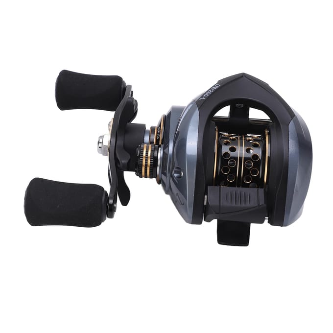 Baitcasting Reel Kunstaas Visreel Wiel 7.2:1 Ratio 18+1BB met Micro Draadspoel Dubbele Remsystemen gray