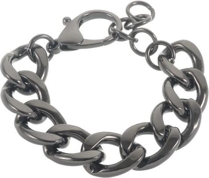 Behave – Armband – Gourmetschakel zwart – 20+4 cm – Stoer design