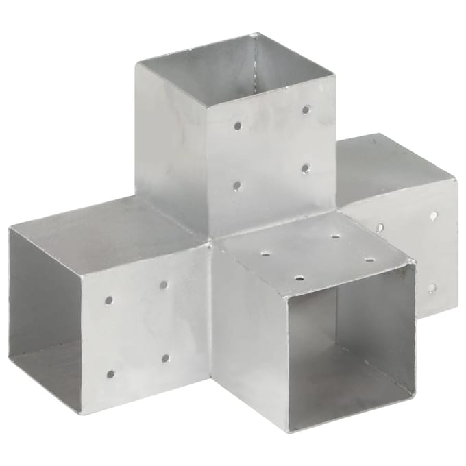 vidaXL - Paalverbinding - X-vorm - 101x101 - mm - gegalvaniseerd - metaal