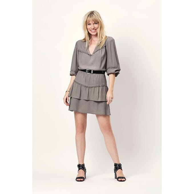 Dante6 D6chia Eyelet Mini Skirt Warm Grey Größe: 36 | Miniröcke Outlet | Damen | Grau