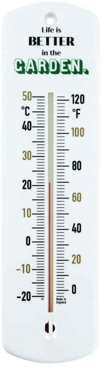 Tuinthermometer - Klassieke thermometer - Temperatuur meten - Dubbele schaalverdeling - 240 mm lengte
