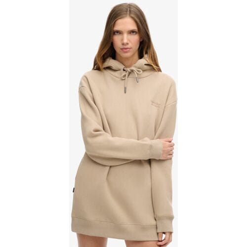 Superdry Essential Sweatjurk met Capuchon Grijs Grootte: 38-40