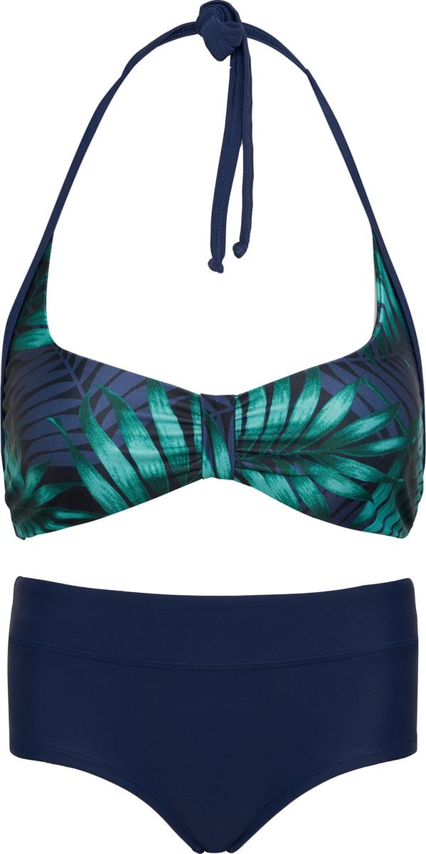 Bikini hipster broekje en haltertopje Tropical leaf 152-158