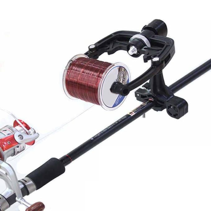 Bobine de ligne de pêche, système de Station de bobine Portable, enrouleur de moulinet de pêche noir